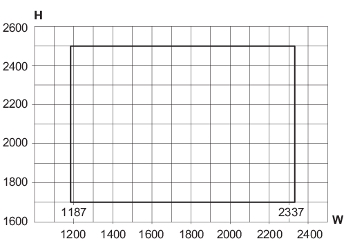 Min./max. sizes, 2-leaf glazed door
